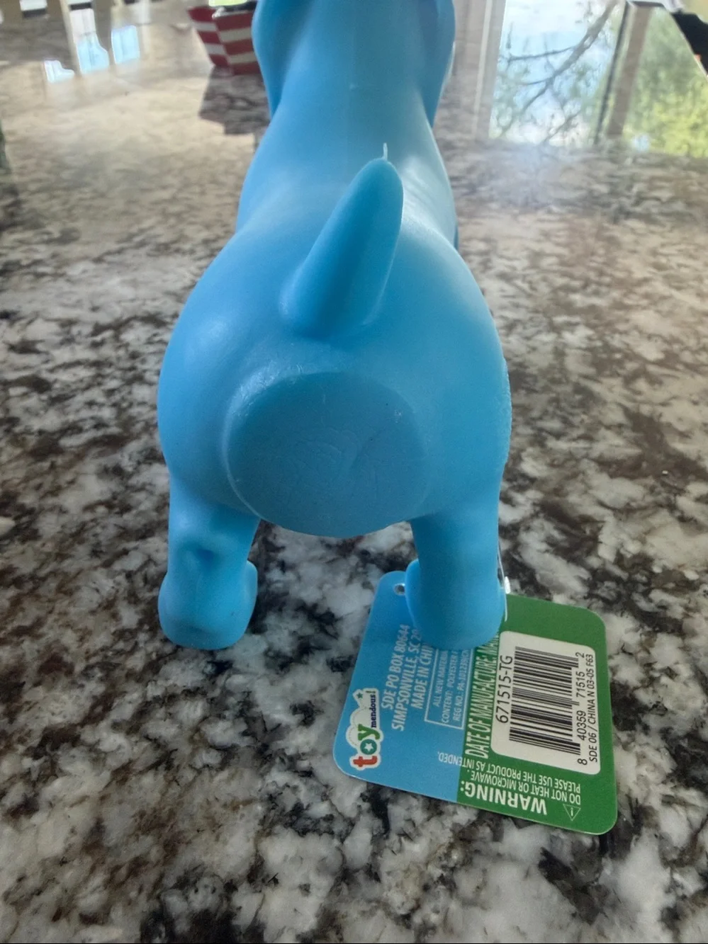 Blue Dachshund Squeezy squishy Toy for Kids NWT